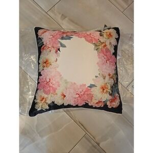 Ted Baker London Floral Sateen Accent Pillow Poly‎ 18" Square with Insert Z3